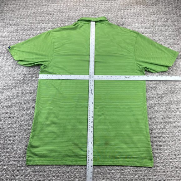 Dunning Golf Shirt Men Large L Green White Striped Casual Polo Sports Outdoor - Picture 9 of 11